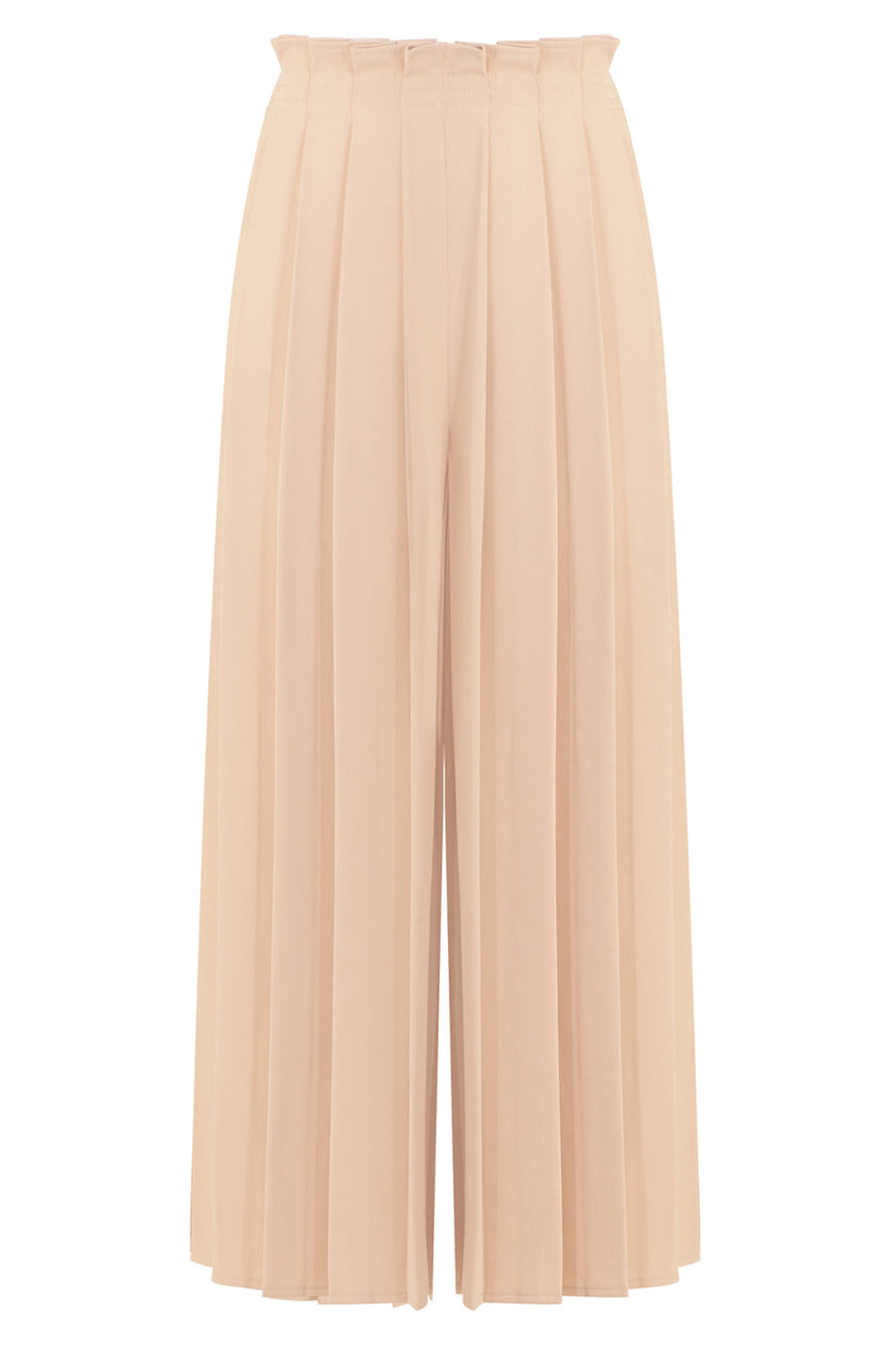 MM6 BY MAISON MARGIELA PANTS CROPPED PLEATED CULOTTES NUDE