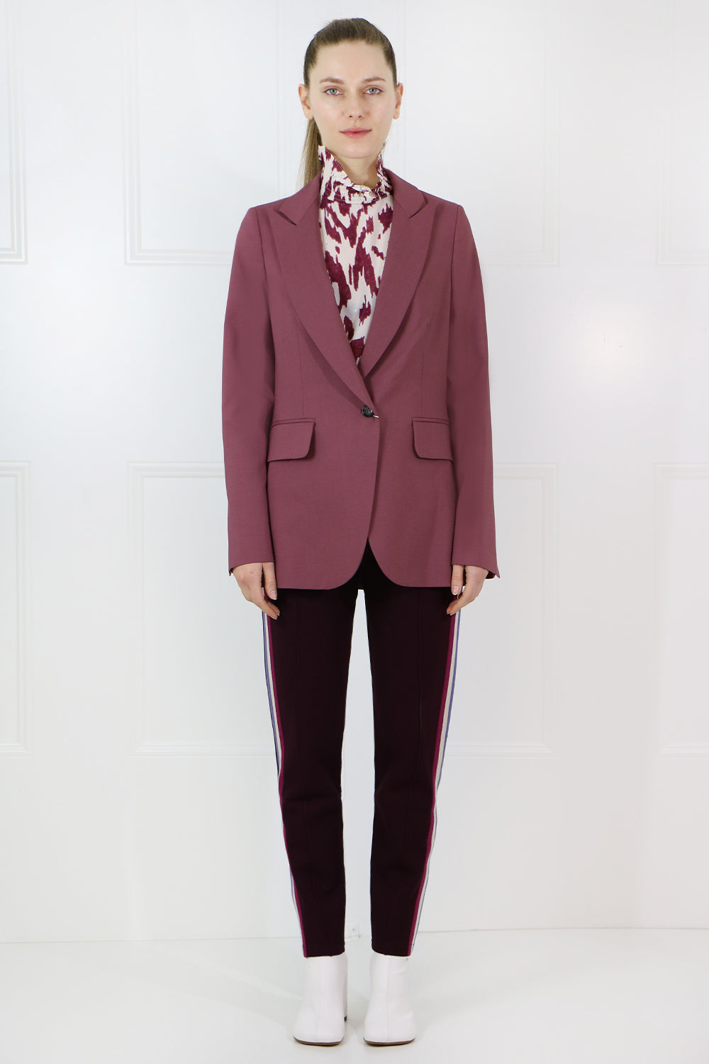 MM6 BY MAISON MARGIELA RTW CLASSIC SINGLE BREASTED BLAZER WINE