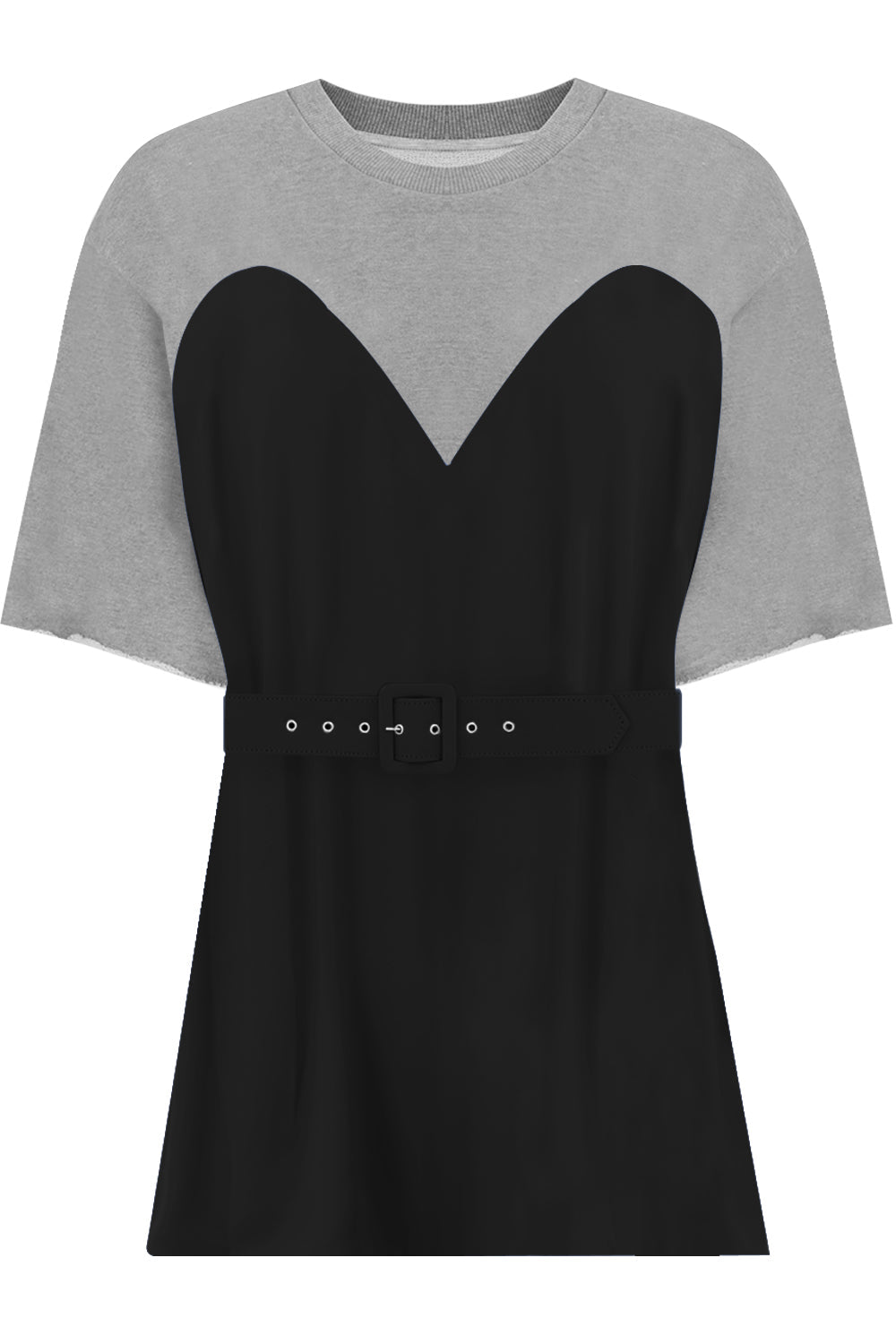 MM6 BY MAISON MARGIELA RTW CONTRAST BODICE TOP S/S GREY/BLACK
