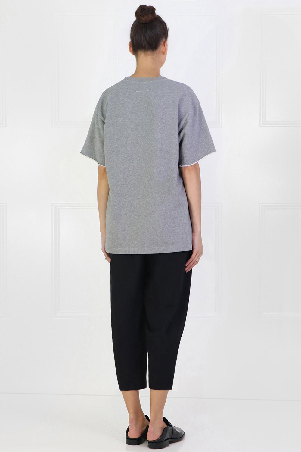 MM6 BY MAISON MARGIELA RTW CONTRAST BODICE TOP S/S GREY/BLACK
