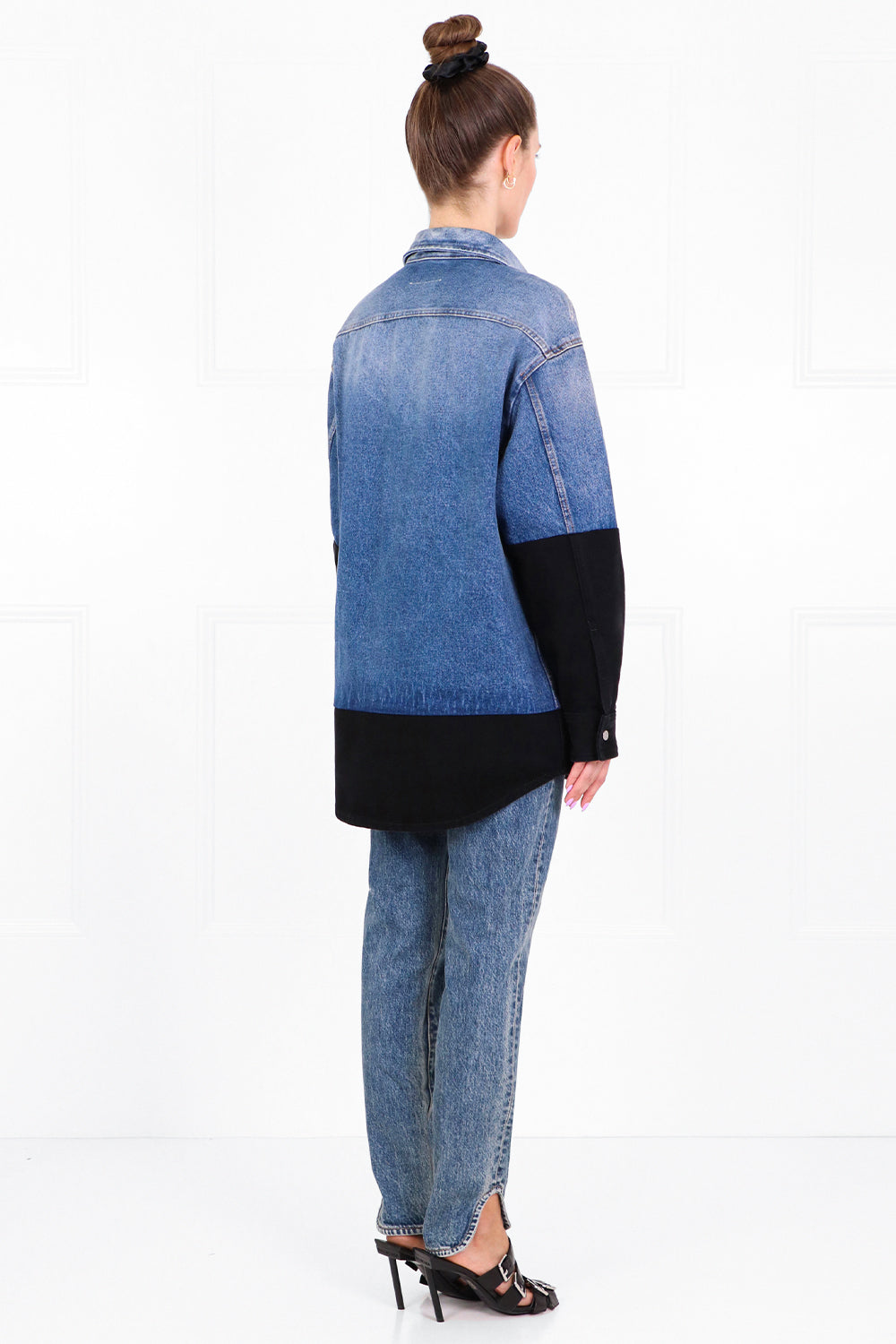 MM6 BY MAISON MARGIELA RTW CONTRAST DENIM SHIRT BLUE/BLACK