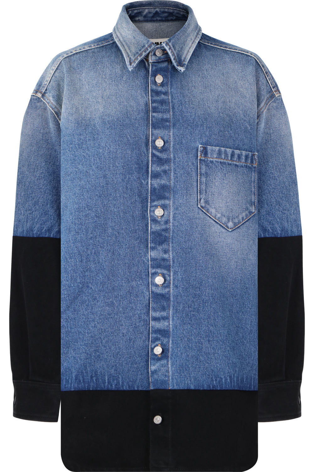 MM6 BY MAISON MARGIELA RTW CONTRAST DENIM SHIRT BLUE/BLACK