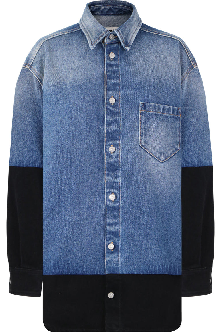 MM6 BY MAISON MARGIELA RTW CONTRAST DENIM SHIRT BLUE/BLACK
