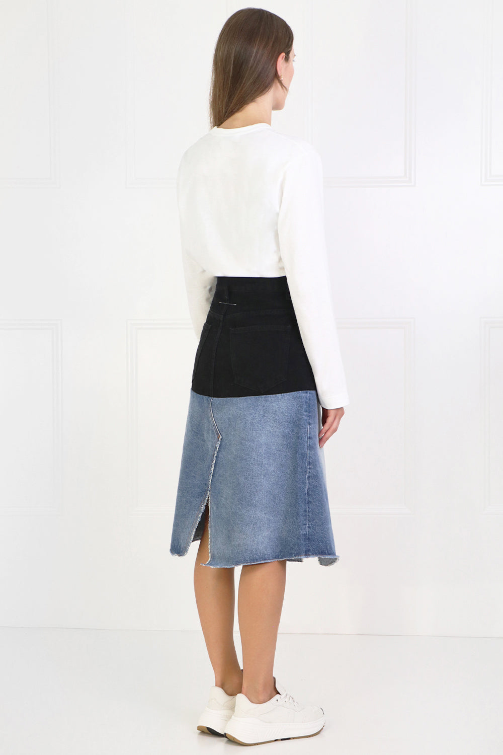 MM6 BY MAISON MARGIELA RTW CONTRAST DENIM SKIRT BLUE/BLACK
