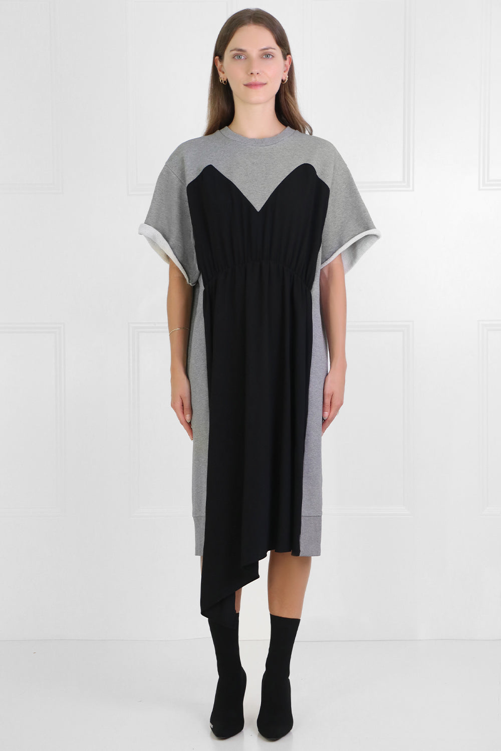 MM6 BY MAISON MARGIELA RTW CONTRAST DRESS S/S GREY/BLACK