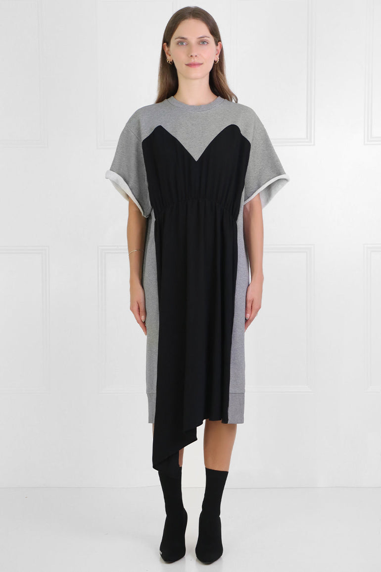 MM6 BY MAISON MARGIELA RTW CONTRAST DRESS S/S GREY/BLACK