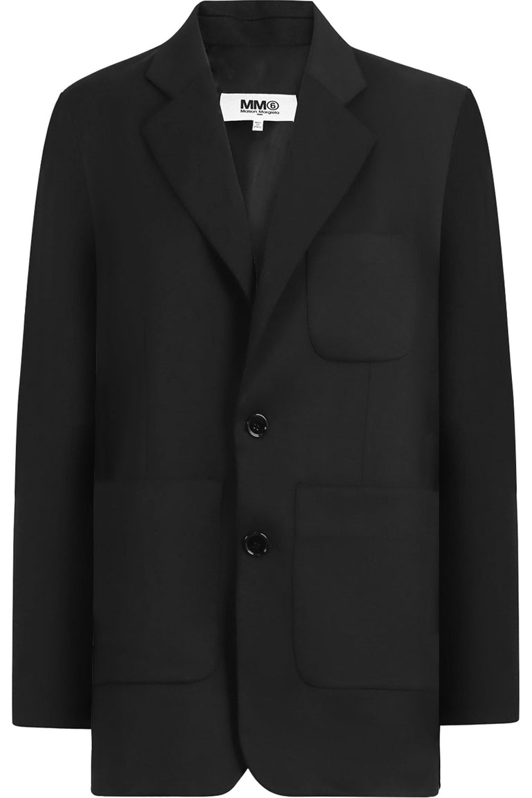 MM6 BY MAISON MARGIELA RTW CONTRAST SUITING BLAZER BLACK/GREY