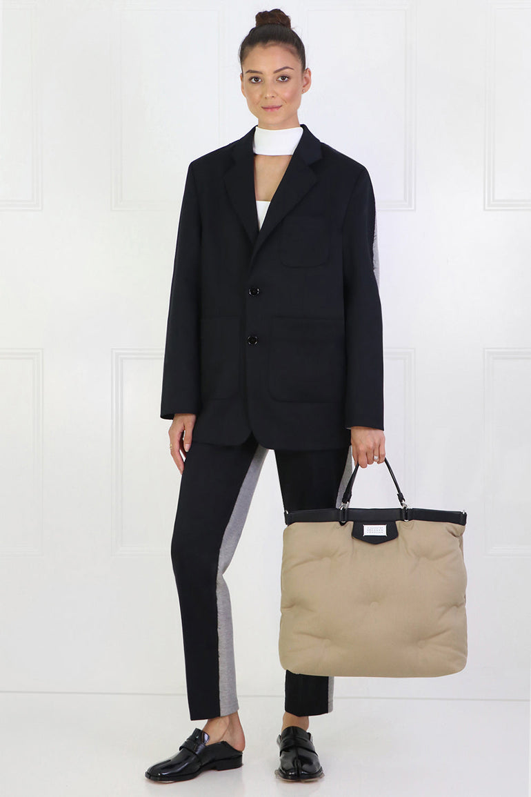 MM6 BY MAISON MARGIELA RTW CONTRAST SUITING BLAZER BLACK/GREY