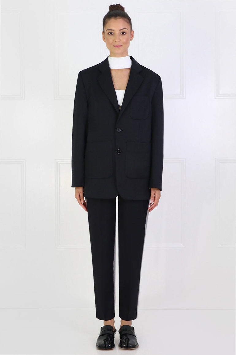 MM6 BY MAISON MARGIELA RTW CONTRAST SUITING BLAZER BLACK/GREY