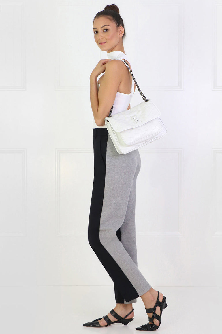 MM6 BY MAISON MARGIELA RTW CONTRAST SUITING PANTS BLACK/GREY