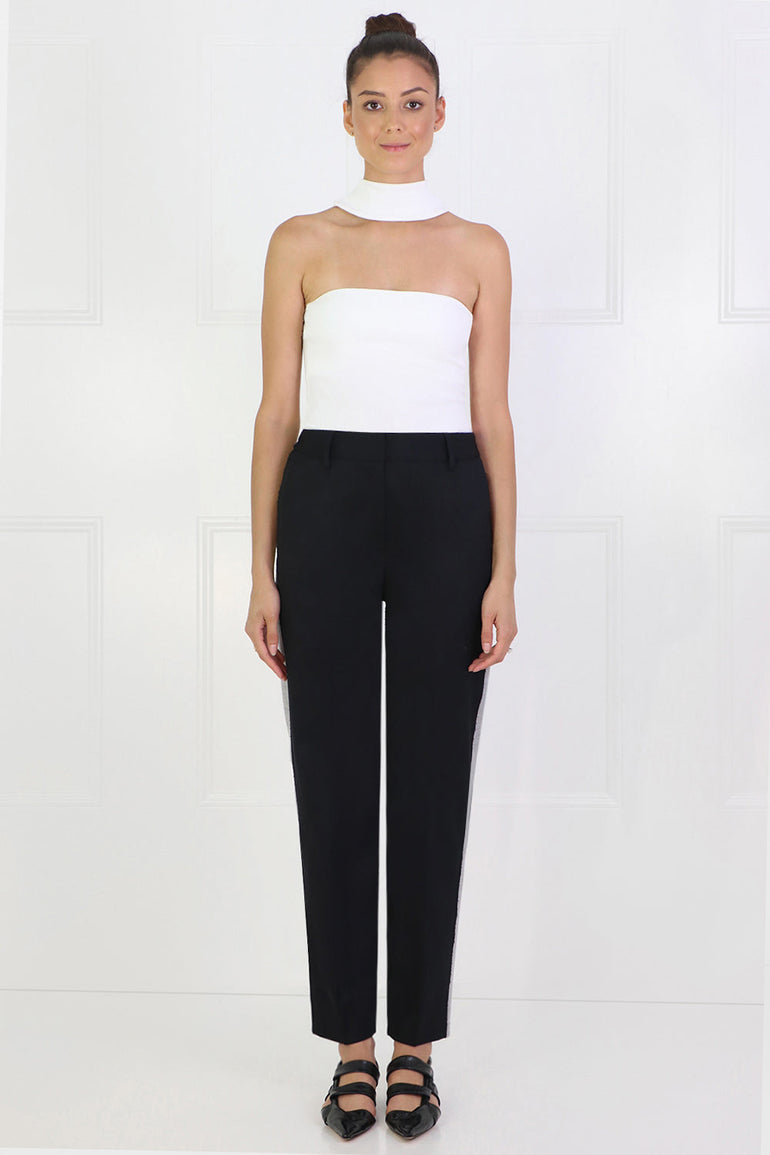 MM6 BY MAISON MARGIELA RTW CONTRAST SUITING PANTS BLACK/GREY