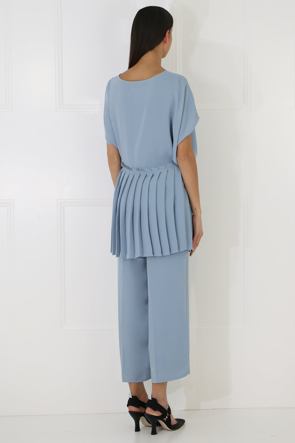 MM6 BY MAISON MARGIELA RTW CROPPED WIDE LEG CULOTTES ICE BLUE
