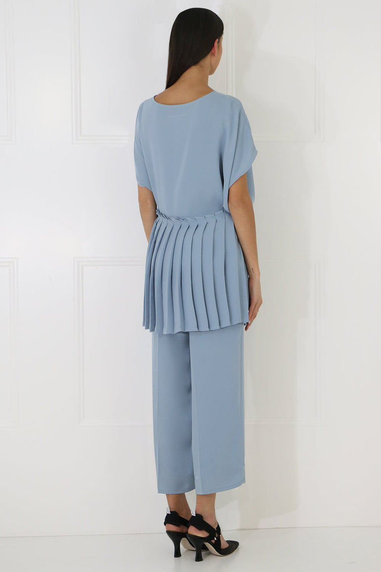 MM6 BY MAISON MARGIELA RTW CROPPED WIDE LEG CULOTTES ICE BLUE