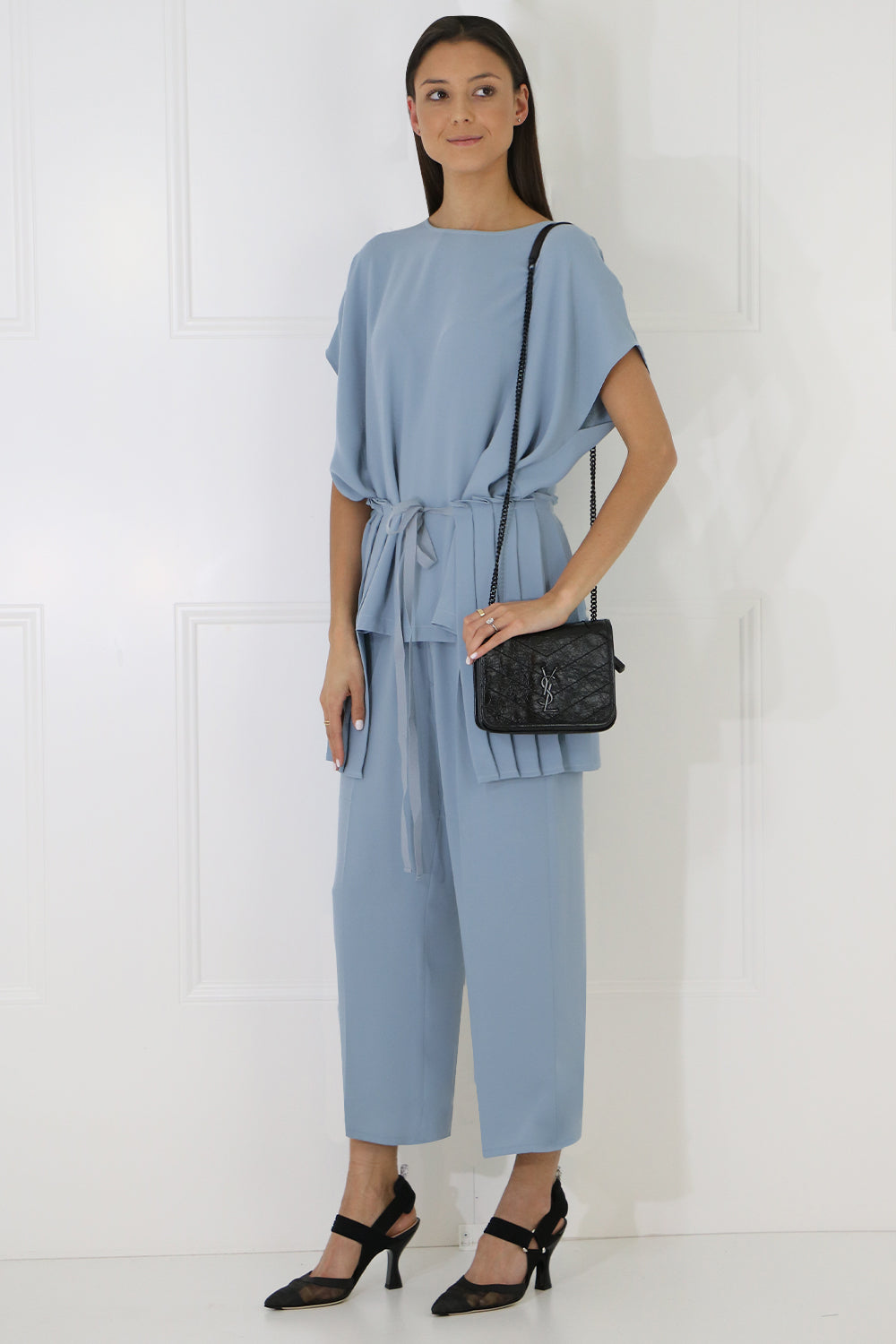 MM6 BY MAISON MARGIELA RTW CROPPED WIDE LEG CULOTTES ICE BLUE