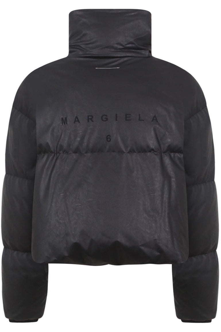 MM6 BY MAISON MARGIELA RTW FAUX LEATHER PUFFER JACKET BLACK