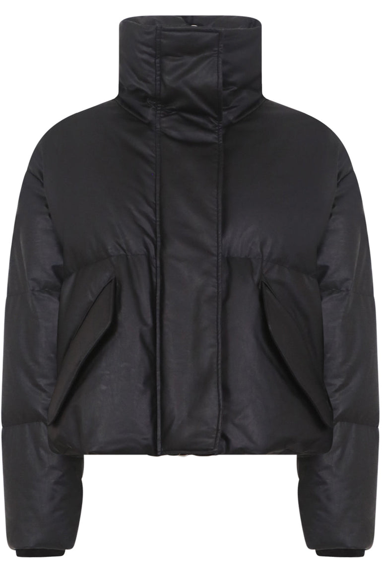 MM6 BY MAISON MARGIELA RTW FAUX LEATHER PUFFER JACKET BLACK