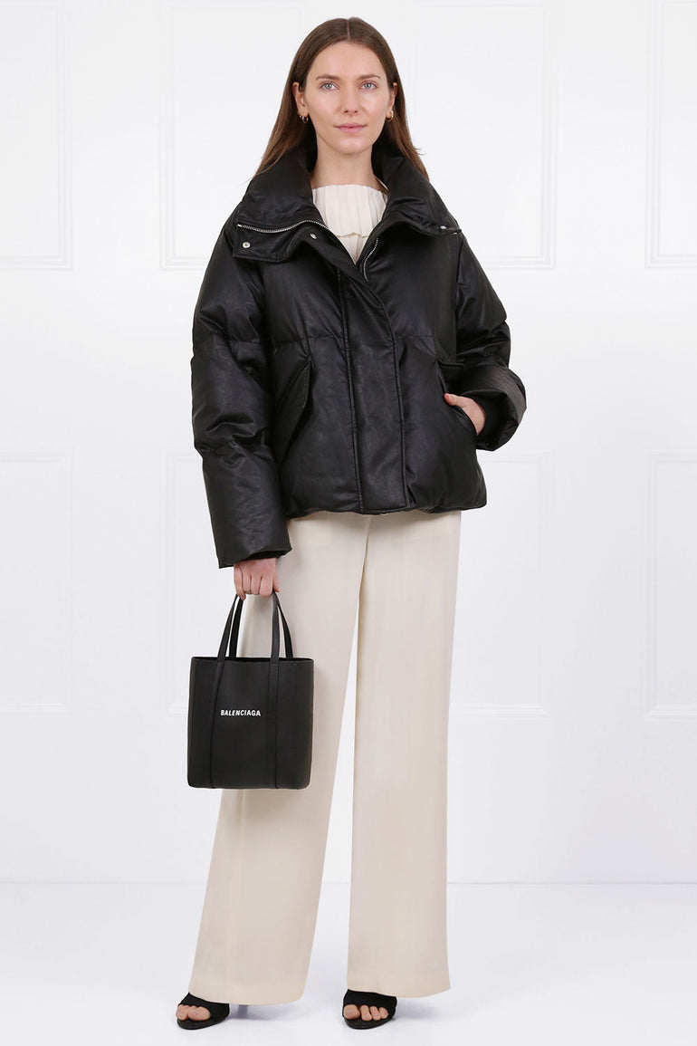 MM6 BY MAISON MARGIELA RTW FAUX LEATHER PUFFER JACKET BLACK