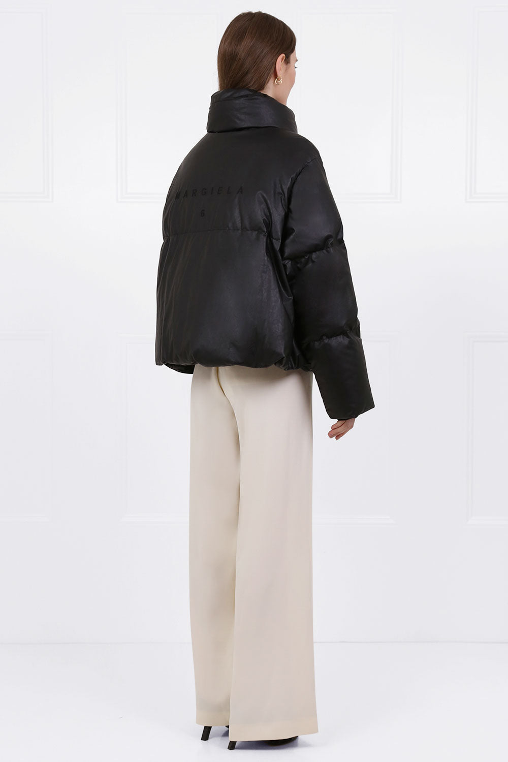 MM6 BY MAISON MARGIELA RTW FAUX LEATHER PUFFER JACKET BLACK