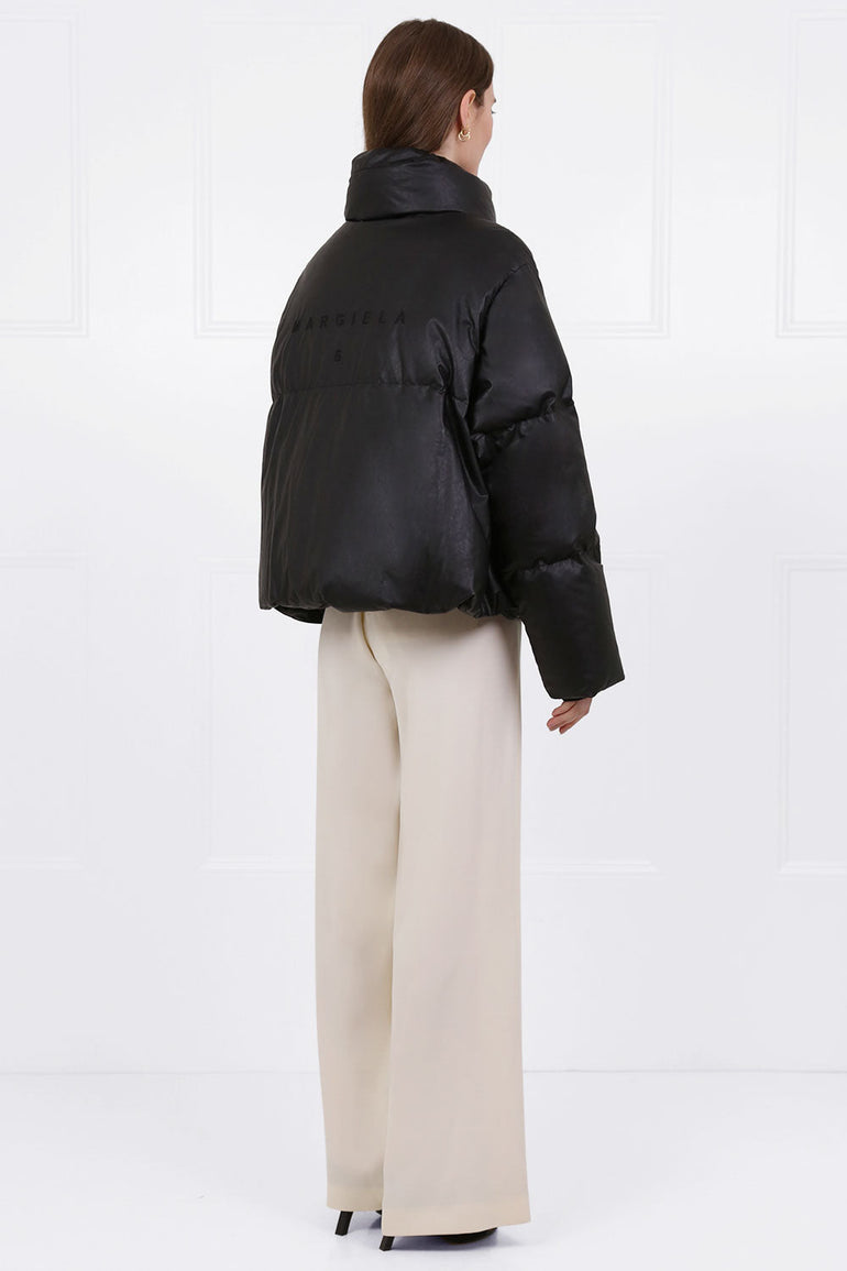 MM6 BY MAISON MARGIELA RTW FAUX LEATHER PUFFER JACKET BLACK