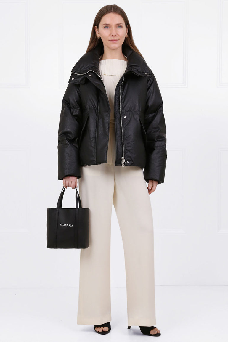 MM6 BY MAISON MARGIELA RTW FAUX LEATHER PUFFER JACKET BLACK