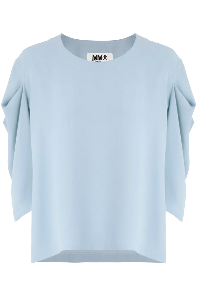 MM6 BY MAISON MARGIELA RTW FLUID 3/4SL BLOUSE ICE BLUE
