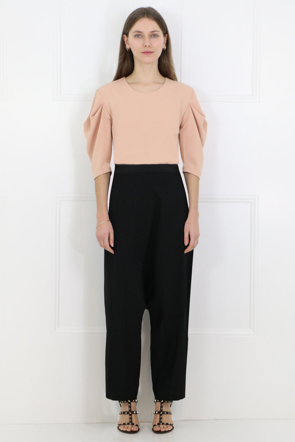 MM6 BY MAISON MARGIELA RTW FLUID 3/4SL BLOUSE NUDE