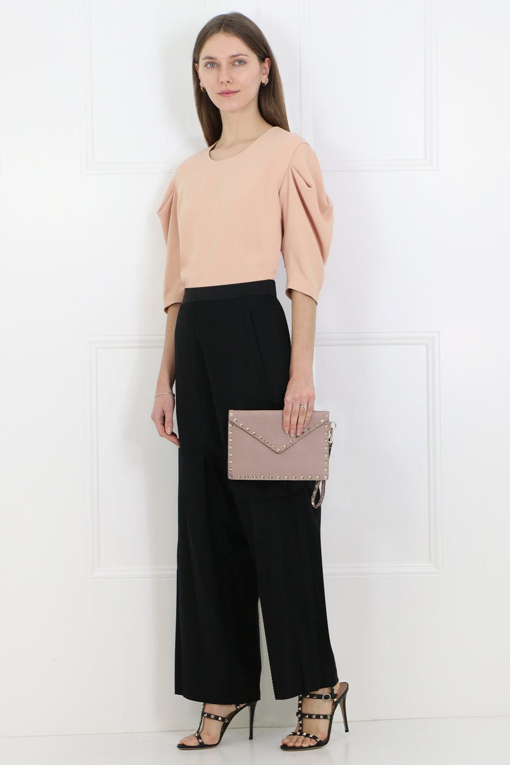 MM6 BY MAISON MARGIELA RTW FLUID 3/4SL BLOUSE NUDE