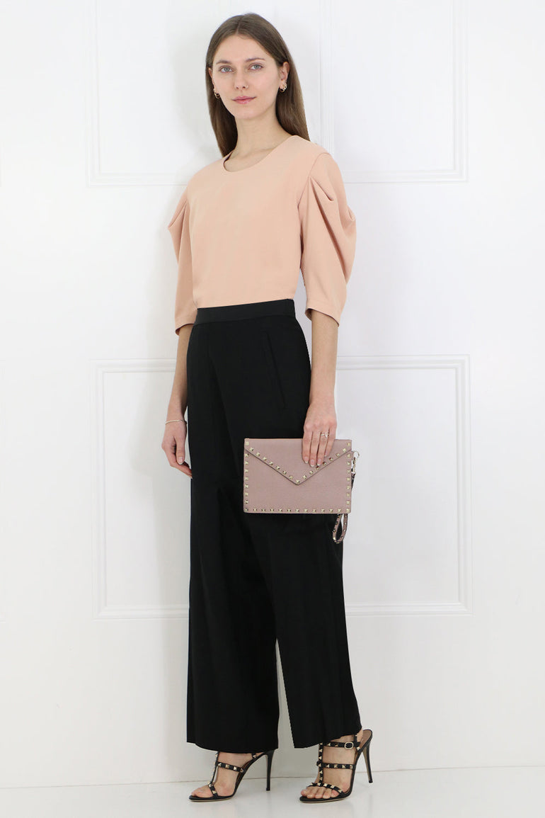 MM6 BY MAISON MARGIELA RTW FLUID 3/4SL BLOUSE NUDE