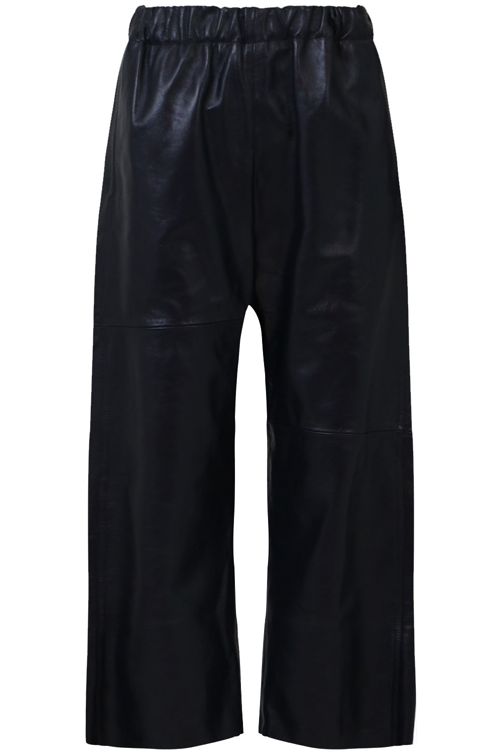 MM6 BY MAISON MARGIELA RTW LEATHER CROP PANT NAVY