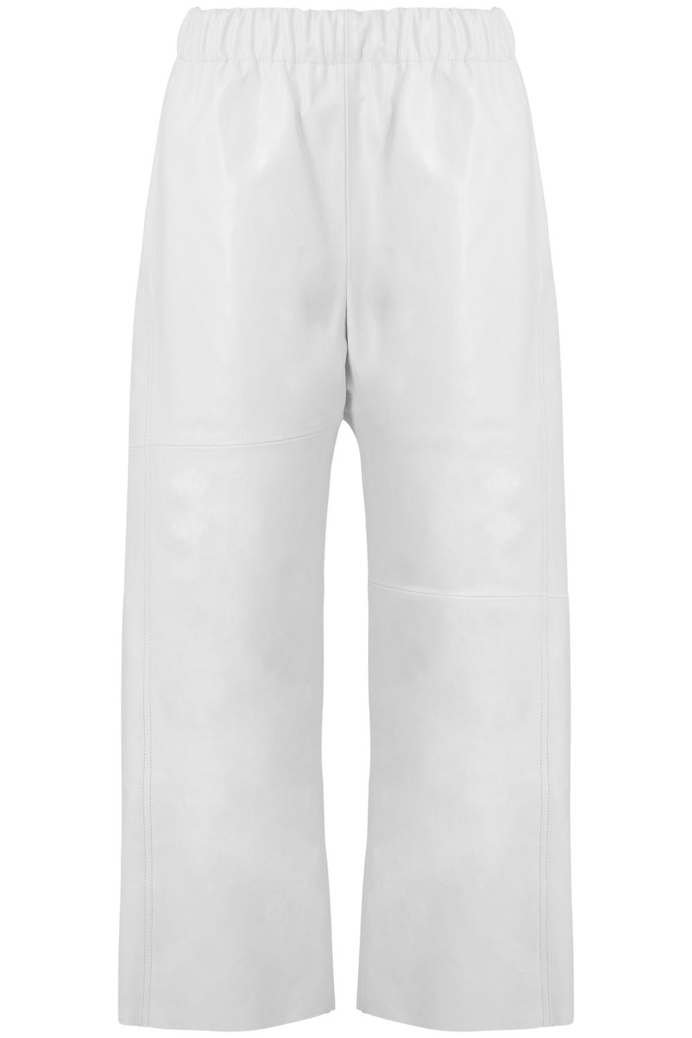 MM6 BY MAISON MARGIELA RTW LEATHER CROP PANT OFF WHITE