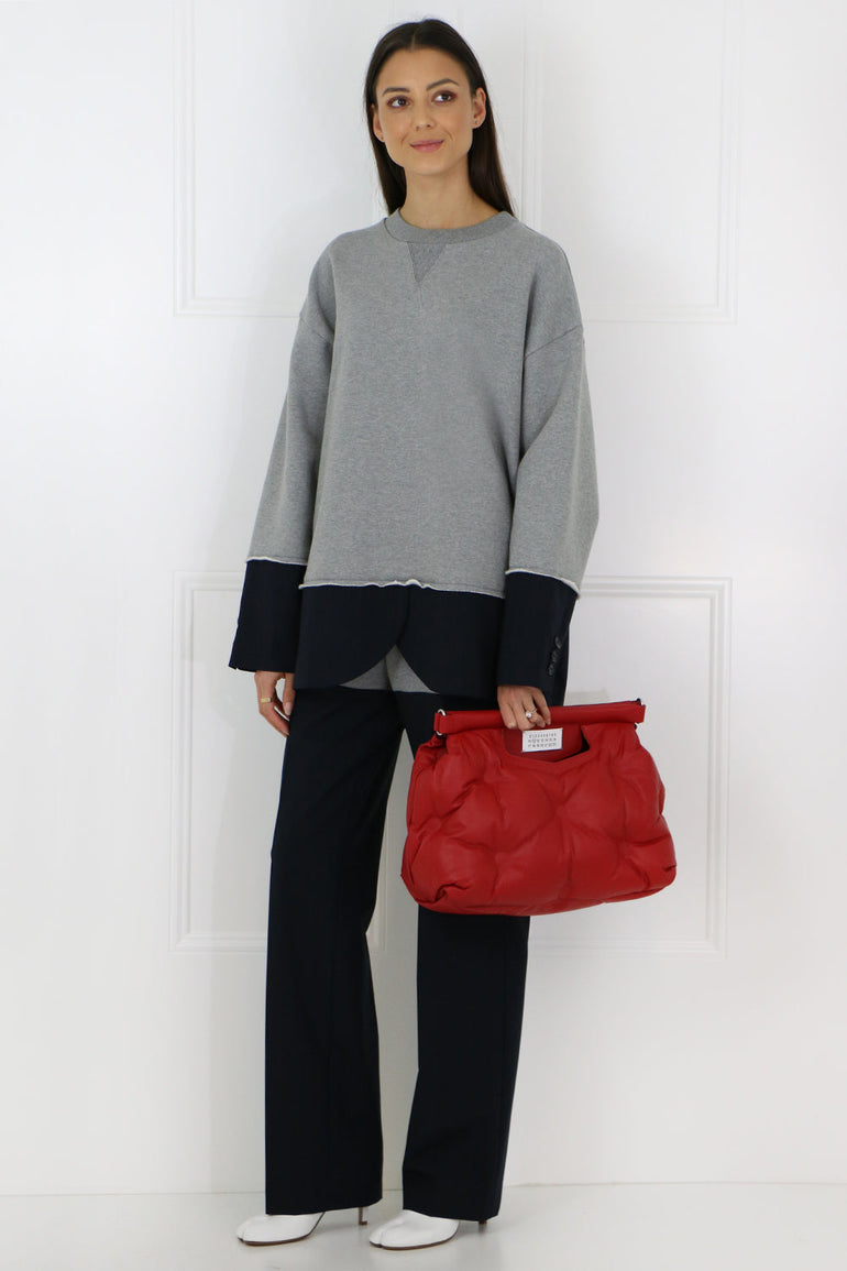 MM6 BY MAISON MARGIELA RTW OVERSIZED SUITING TRACKPANTS GREY/NAVY