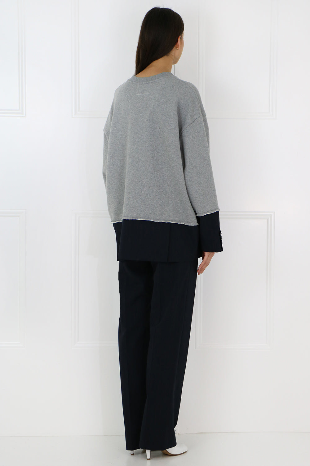 MM6 BY MAISON MARGIELA RTW OVERSIZED SUITING TRACKPANTS GREY/NAVY