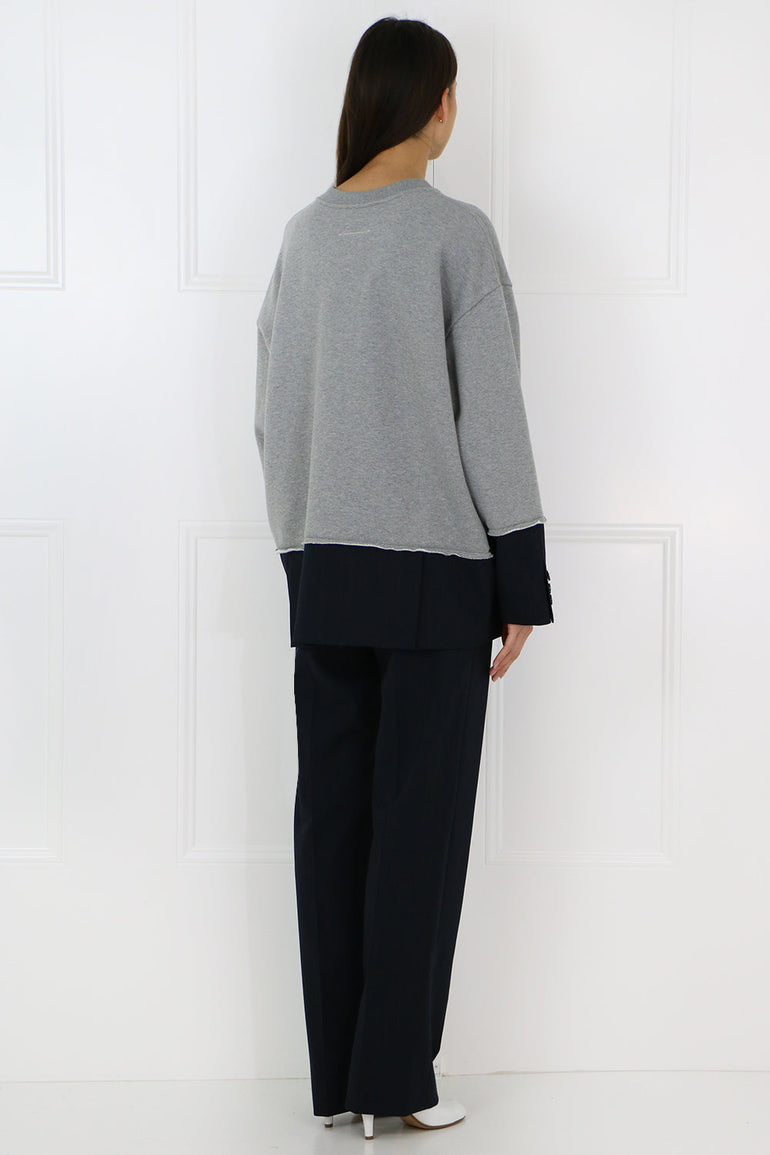 MM6 BY MAISON MARGIELA RTW OVERSIZED SUITING TRACKPANTS GREY/NAVY