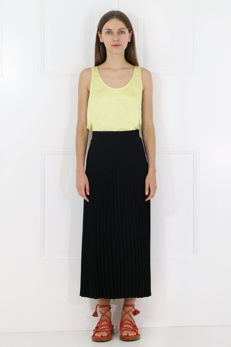 MM6 BY MAISON MARGIELA RTW PLEATED MIDI SKIRT BLACK