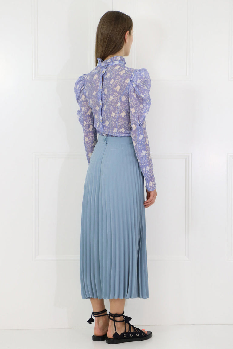 MM6 BY MAISON MARGIELA RTW PLEATED MIDI SKIRT ICE BLUE