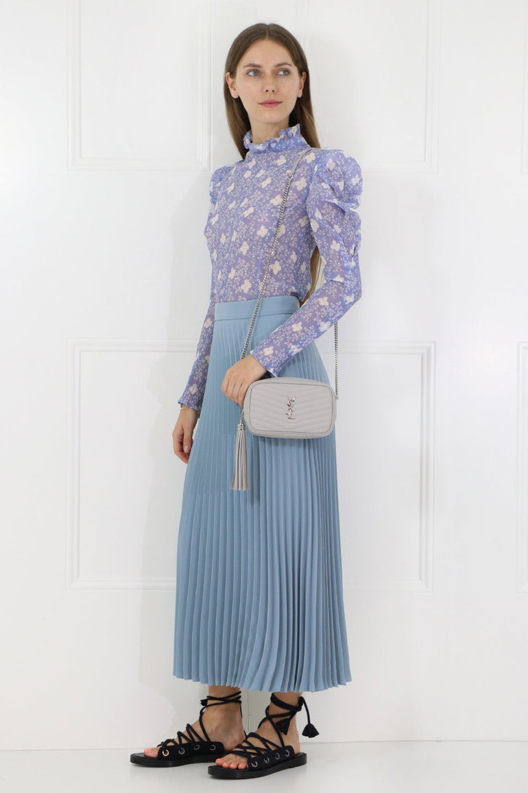 MM6 BY MAISON MARGIELA RTW PLEATED MIDI SKIRT ICE BLUE