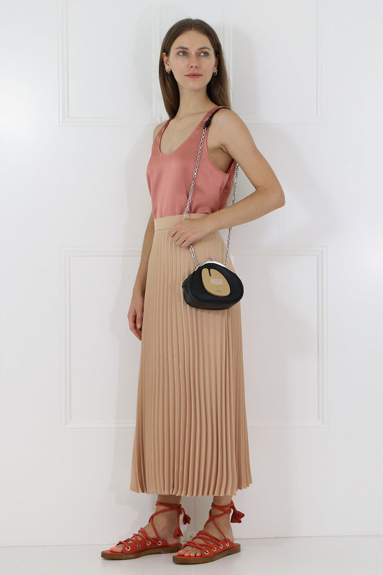 MM6 BY MAISON MARGIELA RTW PLEATED MIDI SKIRT NUDE