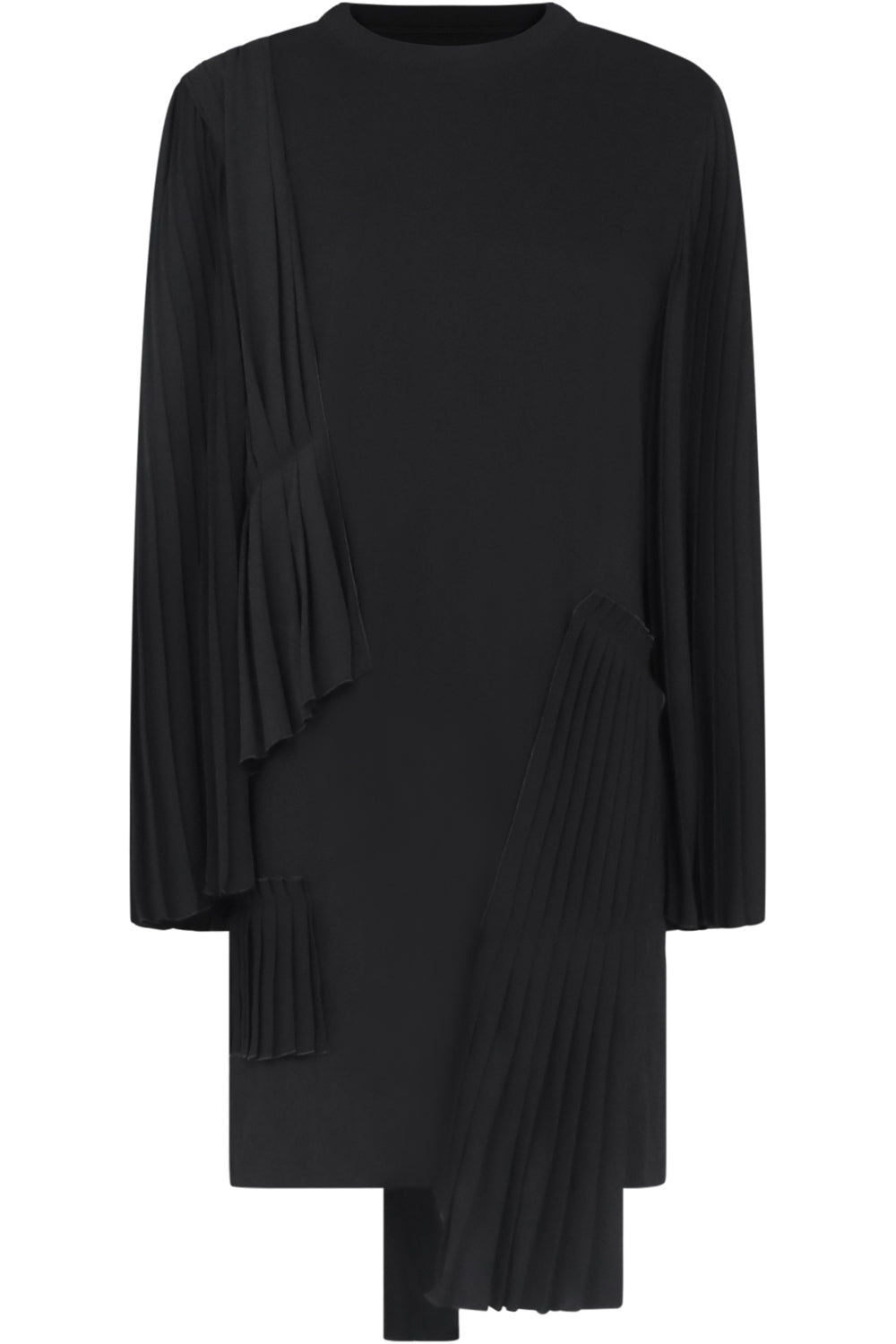 MM6 BY MAISON MARGIELA RTW T-SHIRT DRESS L/S WITH PLEATING DETAIL | BLACK