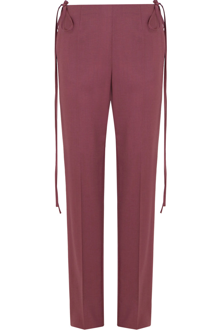 MM6 BY MAISON MARGIELA RTW TAILORED PANT WITH WAIST TIE WINE