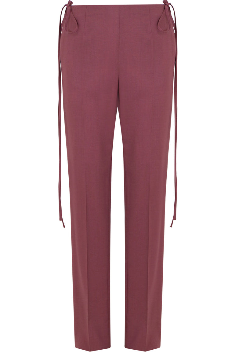 MM6 BY MAISON MARGIELA RTW TAILORED PANT WITH WAIST TIE WINE