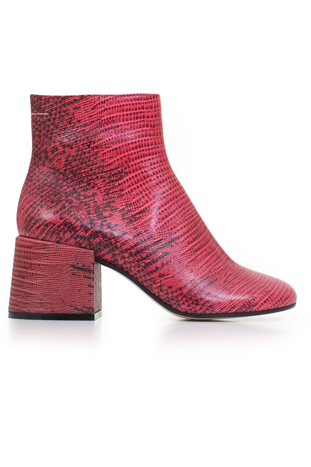 MM6 BY MAISON MARGIELA SHOES ANKLE BOOT WITH CHUNKY HEEL LIPSTICK RED