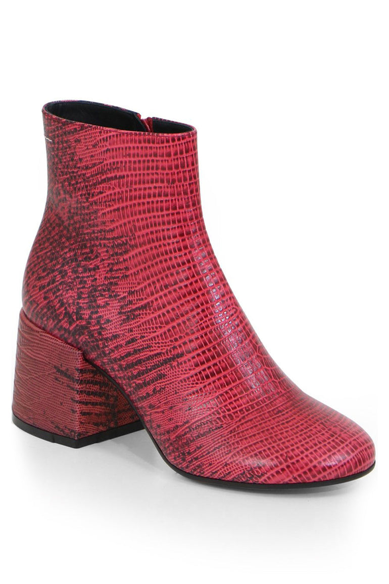 MM6 BY MAISON MARGIELA SHOES ANKLE BOOT WITH CHUNKY HEEL LIPSTICK RED