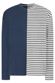 MM6 BY MAISON MARGIELA T-SHIRTS CONTRAST STRIPE  L/SLV T-SHIRT | OFF WHITE/POISON GREEN