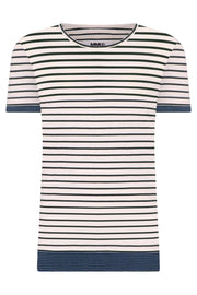 MM6 BY MAISON MARGIELA T-SHIRTS CONTRAST STRIPE S/SLV T-SHIRT | OFF WHITE/POISON GREEN