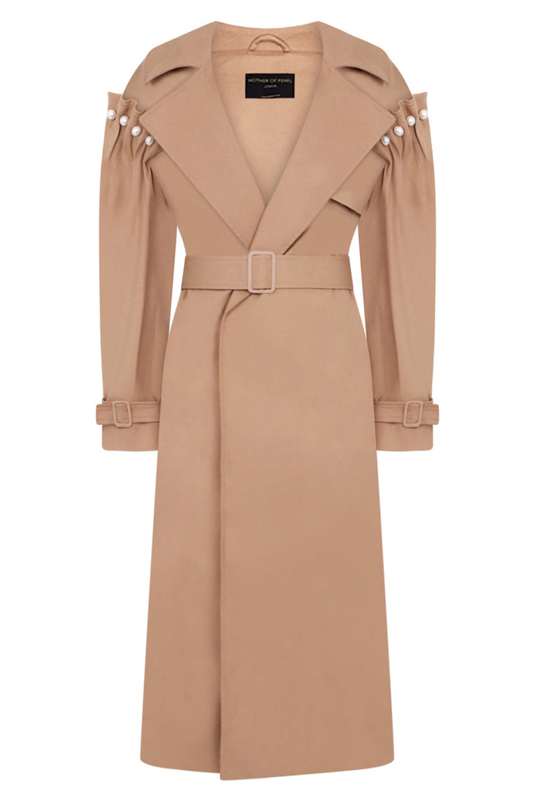 MOTHER OF PEARL RTW EMBER COTTON TRENCH COAT | TAN