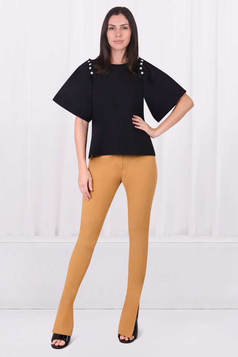 MOTHER OF PEARL RTW HOPE PUFF SLEEVE T-SHIRT | BLACK