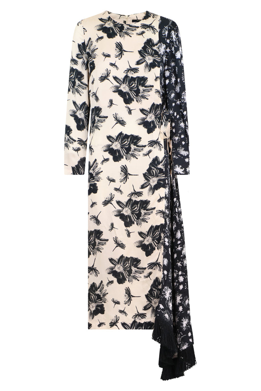 MOTHER OF PEARL RTW LOUISE FLORAL PRINT DRESS L/S BLACK/IVORY
