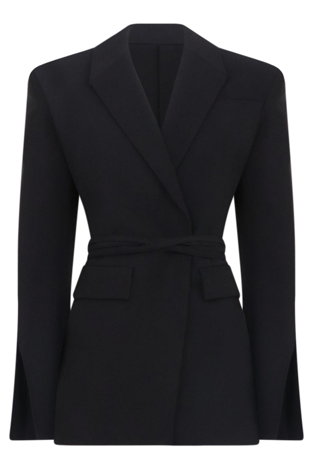MUGLER RTW OPEN BACK WOOL JACKET BLACK