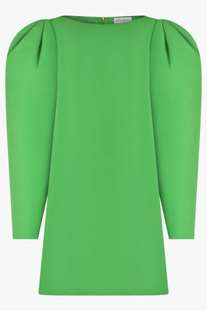 NINA RICCI RTW Mini Taffeta Puff Sleeve Dress | Green