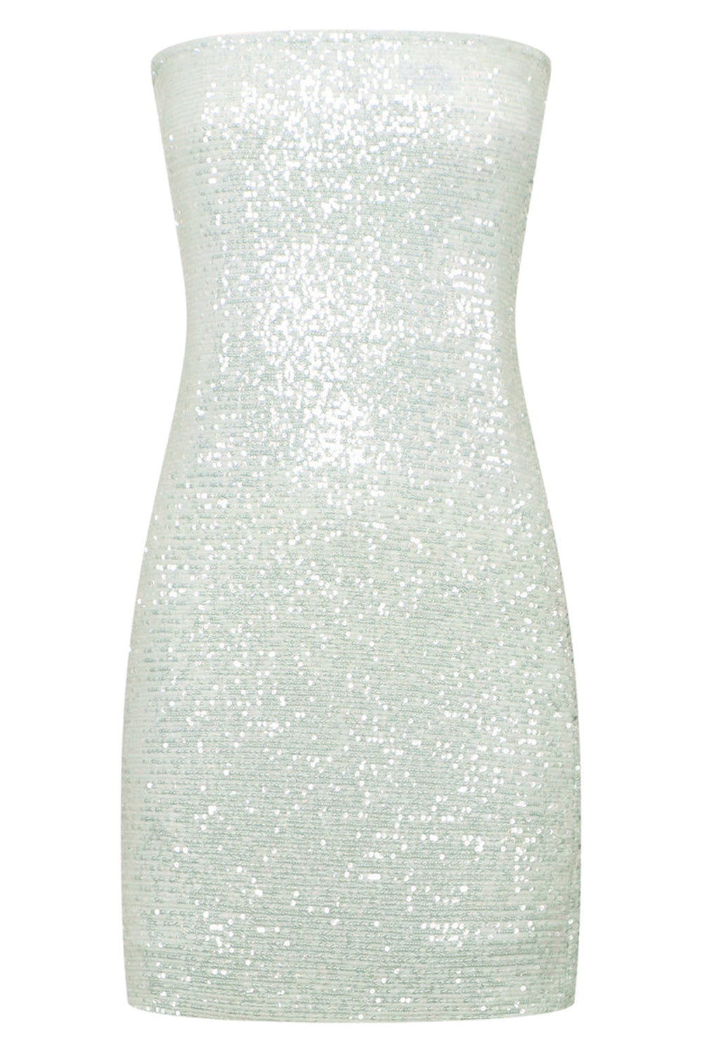 NINA RICCI RTW SEQUIN STRAPLESS MINI DRESS | WATER GREEN